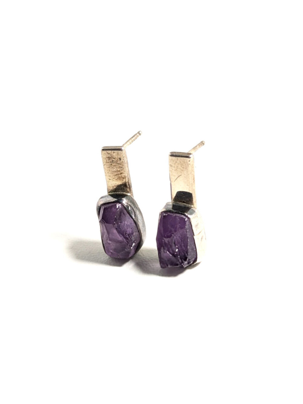 Lilly Barrack Classic Sterling Silver 925 Amethyst Stone Drop Earrings 5.59g